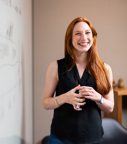 Woman teacher smiling